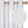 thumbnail image 5 of Deconovo White Blackout Curtains Golden Wave Line with Dots Grommet Blackout Printed Curtains for Bedroom 42 x 63 inch Greyish White 2 Panels, 5 of 7