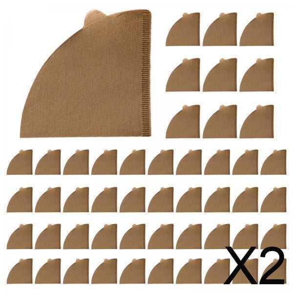 2x50 Uds Filtros De Papel Natural Desechables Para Herramientas De Té Taza Con Filtro Cafetera Marrón V02