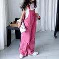 thumbnail image 6 of Tfken Little Girls Classic Pants Elastic Waist Stretchy Trousers Loose Wide-Leg Overall With Pockets Fashion Lightweight Teen Daily Casual Wear Trendy Clothes Size 4-5 Years Pink, 6 of 7
