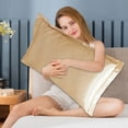 thumbnail image 4 of PYPESEEWY Warehouse Light Blue Pillow Cases Solid Color Faux Silk Pillowcase Silk No Zipper Envelope Pillow Pillow Cover Bulk Pillow Cases Standard Size, 4 of 7