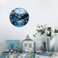 thumbnail image 5 of Blue Wall Clock 16 Inch Round Silent Non-Ticking Battery Operated Wall Clocks Glass Moon Forest Deer Decorative Clock for Kitchen Living Room Home Office, 5 of 6