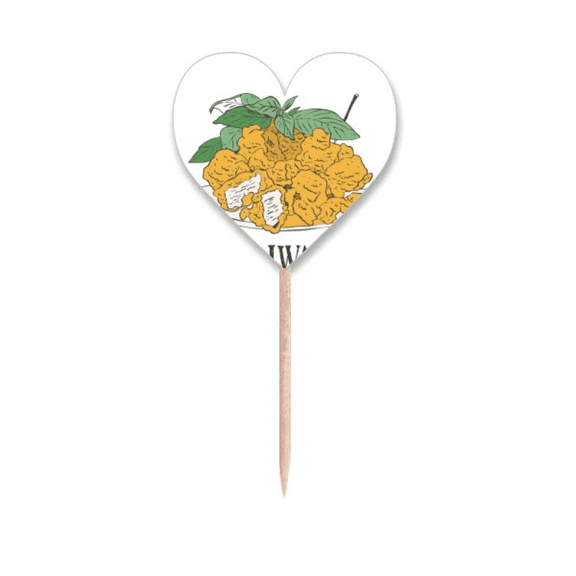 Snake Food Fried chicken pieces Toothpick Flags Heart Lable Cupcake Picks