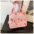 thumbnail image 4 of Weebloom Strawberry School Backpack With Lunch Box Pencil Case For Kids Girls Cute 3Pcs School Bags Set Large Capacity 3 Piece Cute Cartoon Travel Large Bookbag Elementary Middle School Pink, 4 of 5