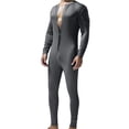 thumbnail image 2 of Xdegoge Mens Union Suit One Piece Pajamas Thermal Henley Sleepwear Button Down Long Johns Full Body Jumpsuit Casual Comfy Nightwear Loungewear Base Layer, 2 of 9