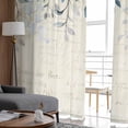 thumbnail image 4 of Blue Flower Semi Sheer Curtains 72 Inch Length 2 Panels Set, Farmhouse Eucalyptus Retro Country Plant Sheer Kitchen Curtain Privacy Voile Window Curtain for Living Room Bedroom Rod Pocket Drapes, 4 of 7