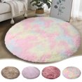 thumbnail image 1 of Yhsdtq,Round Tie-dyed Silk Wool Carpet, Home Bedroom Living Room, 60cm, Easy Care, Soft Texture, Decorative Area Rug, For Coffee Table, Computer Chair Mat, Bohemian Style, Indoor Use | Polyester, A, 1 of 9