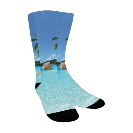 

Ocean Decor Anse Lazio Beach at Praslin Island Surf Beach Custom Socks for Women