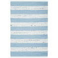 thumbnail image 6 of SAFAVIEH Montauk Cainneach Striped Cotton Area Rug, Ivory/Turquoise, 2'3" x 3'9", 6 of 7