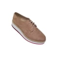 thumbnail image 1 of TENIS PLATAFORMA CASUAL MILAGROS MUJER DAMA TEKA BEIGE GAMUZA 7500 LEON  7500p, 1 of 3