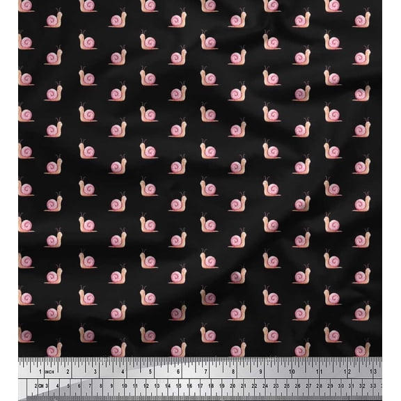 Soimoi Cotton Duck Fabric Snail Insects Print Fabric by The Yard 42 Inch Wide