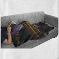 thumbnail image 6 of Landscape Soft Flannel Fleece Throw Blanket, Idyllic Scenery at Night with a Stone Lantern Fireflies and Forest Trees Swamp, Cozy Plush for Indoor and Outdoor Use, 50" x 60", Multicolor, by Ambesonne, 6 of 6