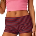 thumbnail image 4 of PWPSG Women's Striped High Waist Tight Biker Shorts, Tummy Control Slim Fit for Yoga Workout Daily Wear Red M, 4 of 6
