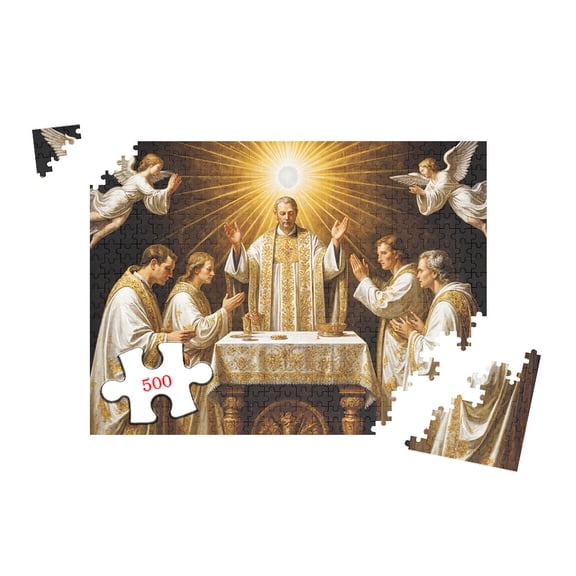 Vintage Jesus Wooden Jigsaw Puzzle for Adults 500 Pieces Religious Art Home Decor Meditation Activity 20.5x15 Inch Fine Art Puzzle