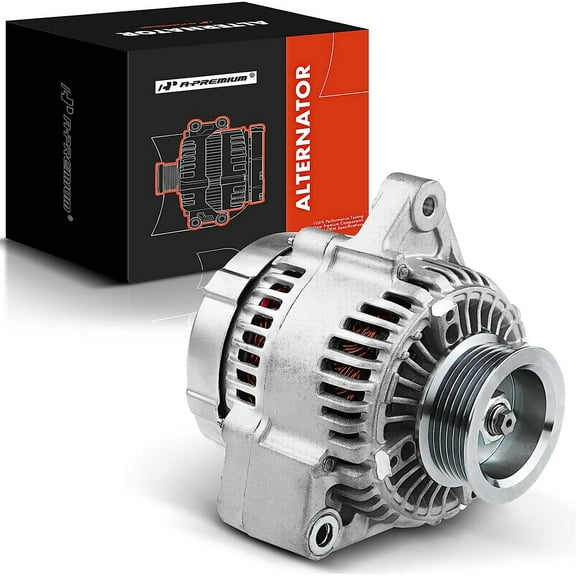 A-Premium Alternator Compatible with Honda Prelude 1997 1998 1999 2000 2001, L4 2.2L, 90Amp 12Volt Counterclockwise 6-Groove Clutch Pulley, Replace# 31100P5M003, AND0175, 90295402, 31100P5M013RM