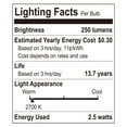 thumbnail image 3 of (2 pack) Great Value G25 LED Light Bulb, 2.5-Watt (25W Equivalent) Soft White Decorative Globe E26 Base Dimmable - 3 Pack, 3 of 10