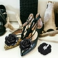 thumbnail image 6 of Tineasur Elegant Black Satin Flower Clips for Sandals and Bridal Decor, 6 of 7