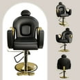 thumbnail image 4 of MIUUKA Chaise de Salon Inclinable Hydraulique pour Coiffeurs - Pivotement à 360°, Hauteur Réglable, Cuir PU Robuste, Base Solide - Multifonctionnelle pour la Maison, Barbier, Spa, Salon de Beauté, Noir, 4 of 8