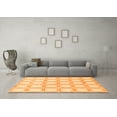 thumbnail image 3 of Ahgly Company Indoor Square Checkered Orange Modern Area Rugs, 3' Square, 3 of 4