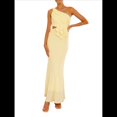 thumbnail image 1 of Vestido de un Solo Hombro para Mujer, con Flores 3D, Sin Mangas, con Cintura Ajustada, para Cóctel o Fiesta de Verano. Amarillo S, 1 of 10