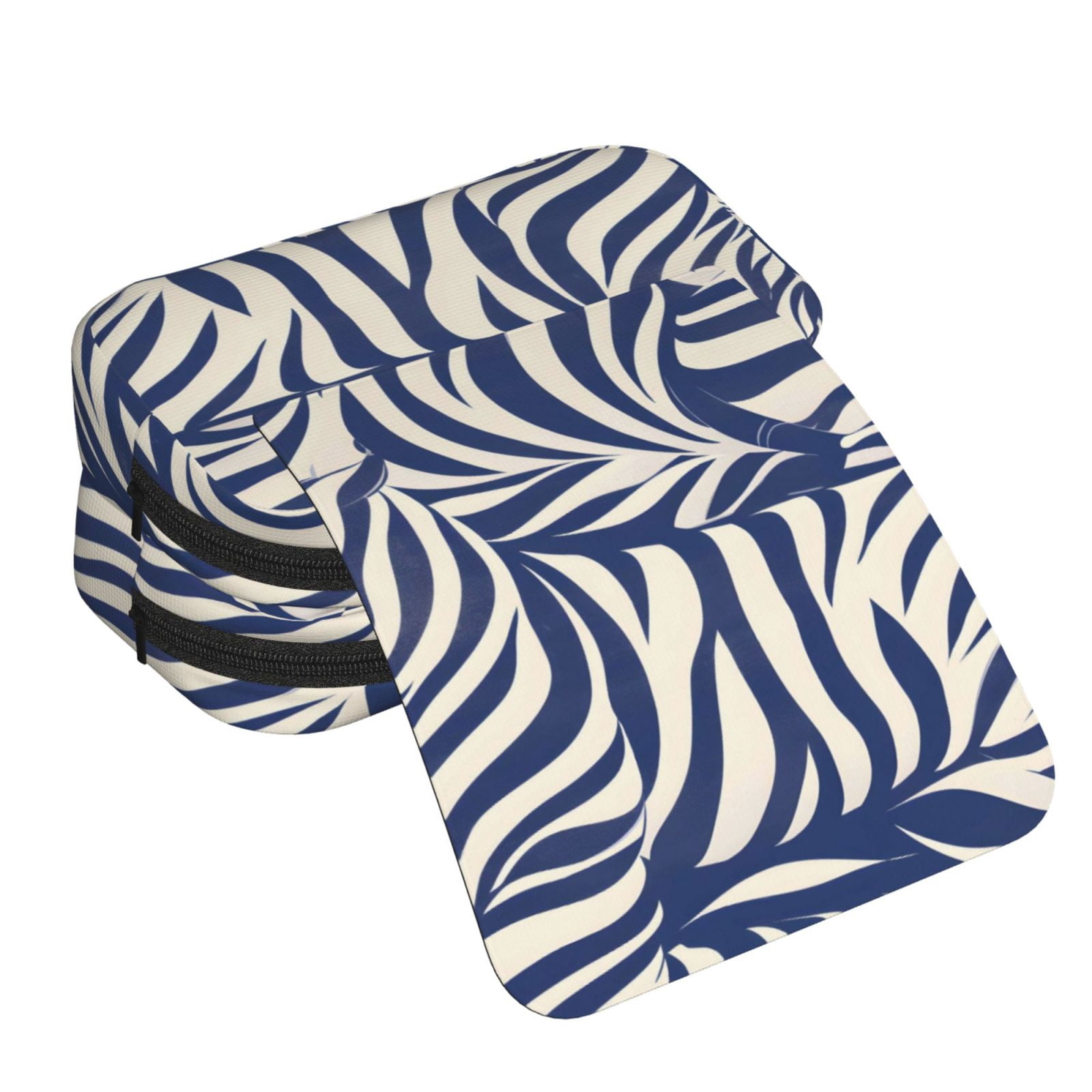 Large-Capacity Flip-Top Double-Layer Pencil Case, Multi-Functional Pocket Pen Case, Durable Stationery Organizer Zebra Print Style Steelblue_1