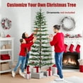 thumbnail image 5 of Firstness Sparse Christmas Tree, 6FT Prelit Artificial Christmas Tree with 300 Colorful Lights & 11 Modes, 250 Branch Tips, PE Material Easy Assembly, Xmas Tree for Home Office Shop Holiday Decor, 5 of 12