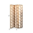 thumbnail image 3 of Benjara 3 Panel Screen with Jute Linen Fabric and Wooden Frame, Brown and Beige, 3 of 5