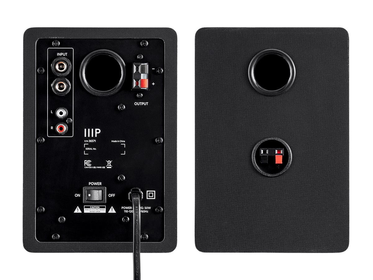 Monoprice DT-3 50-Watt Multimedia Desktop Powered Speakers, 40 Watts RMS, Near Field Frequency Response, For Mobile, Computer, and Audio Equipment