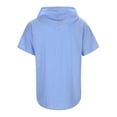 thumbnail image 4 of Glisme Boys Hooded Short Sleeve Linen Cardigan Tops Casual Summer Breathable Beach Open Front Shirt Light Blue Tee Size 13-14 Years, 4 of 9