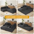 thumbnail image 2 of UIXE 118" Modular Sectional Sofa for Living Room, Modern Corduroy Comfy L Shaped Couch, 3-Seat, Gray, Left Facing Chaise, 2 of 8