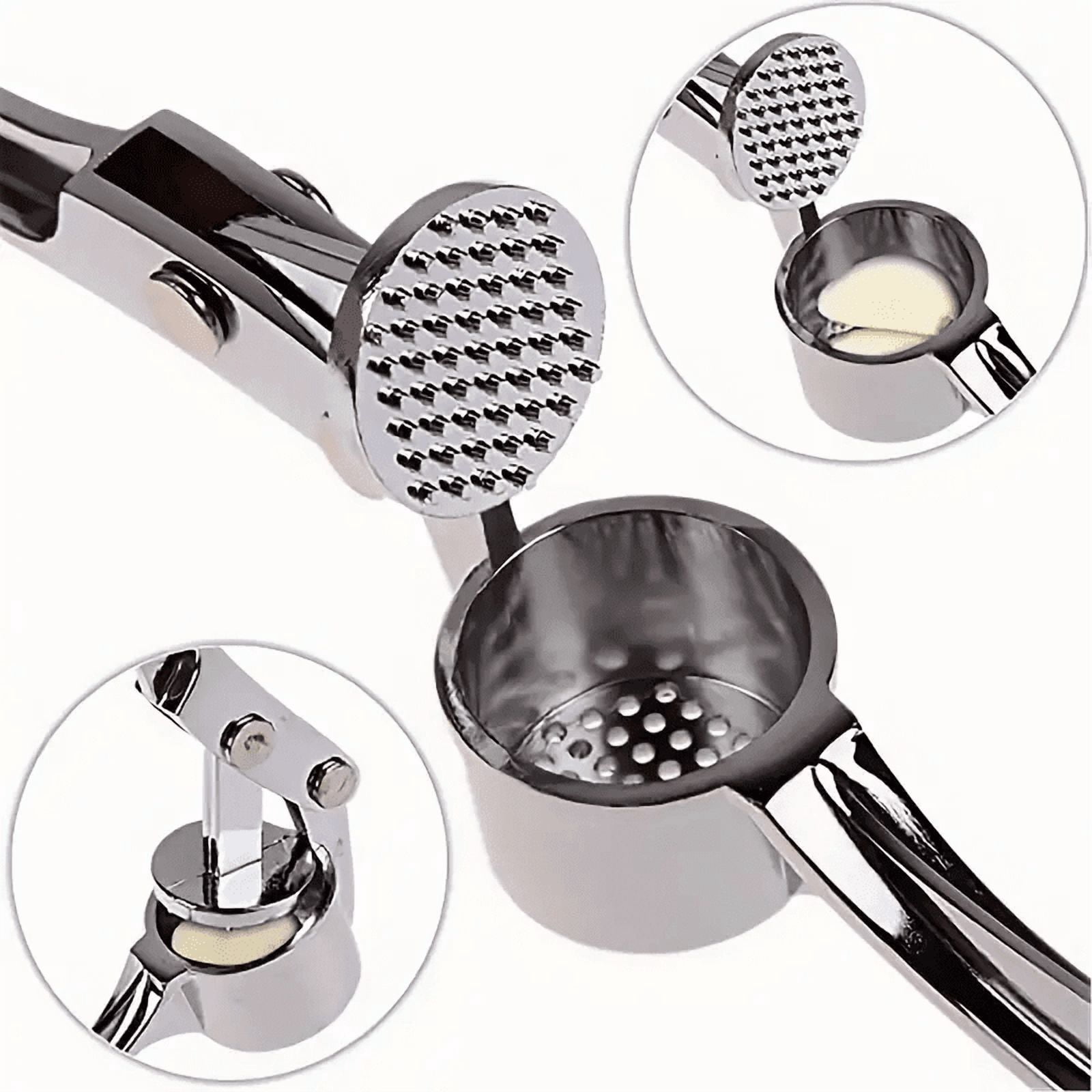 Professional Stainless Steel Garlic Press, Heavy Duty Mincer for Ginger & Nuts, Effortless to Squeeze, Easy Clean Design