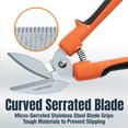 thumbnail image 2 of POWERTEC 10" Heavy Duty Scissors – Long-Blade Cutter with Curved Serrated Edge, Multipurpose Industrial Shears for Carpet, Cardboard, Leather, Upholstery, Fabric, Gardening & DIY (72396N), 2 of 7