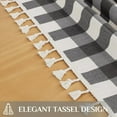 thumbnail image 5 of Checkered Tablecloth Rectangle, Outdoor Linen Cotton Gingham Table Cloth with Tassel, Heavy Duty Wrinkle Free Buffalo Plaid Table Cover for Kitchen Dining Home Party - 55 x 84 Inch, Black, 5 of 12