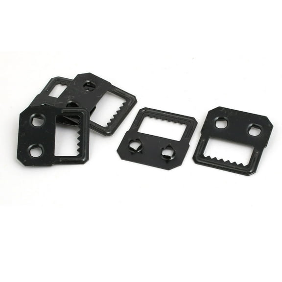 Unique Bargains Album Photo Frame Picture Metal Self Fix Two Holes Hanger Black 5Pcs