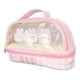 thumbnail image 4 of Lindo bolso para bolígrafos con diseño de conejo, estuche para lápices Kawaii transparente impermeable de doble capa, bolso de cosméticos rosa con asa para niños, 4 of 5
