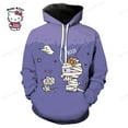 2024 New Hello Kitty Cartoon 3D Print Hoodie Women Funny Hip Hop Hello