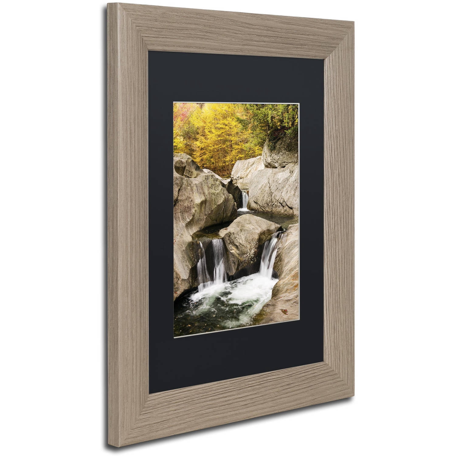 Trademark Fine Art "Cascade Triangle" Canvas Art by Michael Blanchette Photography Black Matte, Birch Frame
