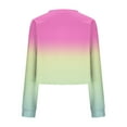 thumbnail image 4 of BSDJILFG Crop Tops for Juniors Loose Fit Sweatshirt Y2K Long Sleeve T-Shirts Gradient Color Crewneck Pullovers, 4 of 5