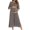Solid-Gray, variant on Women's Zip Up Ankle Length Robes Half Sleeve Zipper Bathrobe Cotton House Coat with Pockets,Plus Size Striped O-neck House Coat Loungewear Long Nightgown Housedress for Breastfeeding,S-XXL Blue
