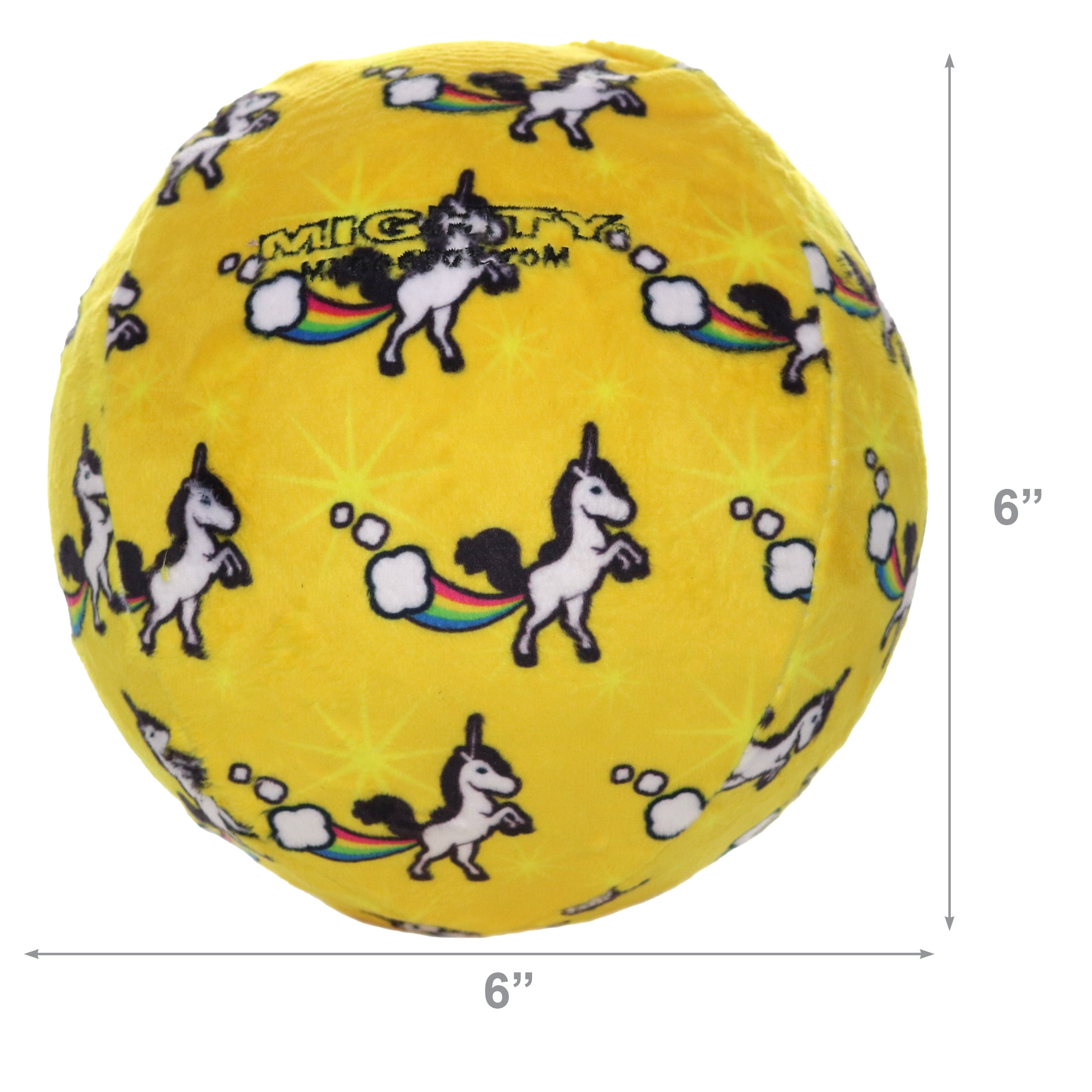 Mighty Ball Large Unicorn Durable Squeaky Plush No Stuff Dog Toy