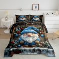 thumbnail image 2 of Feelyou Funny Gnome King Size Comforter Sets, Rustic Wooden Plank Bedding Comforter Set, Christmas Snowflake Reversible Bedding Set, Breathable Home Decor,3 Pieces, 2 of 8