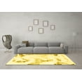 thumbnail image 3 of Ahgly Company Machine Washable Indoor Square Abstract Yellow Modern Area Rugs, 7' Square, 3 of 4