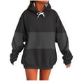 thumbnail image 1 of Color Block Hoodies for Womnes Fleece Long Sleeve Sweatshirt Lounge Warm Loose Fit Pullover Sweater Blouses Drawstring Adjustable Sweater Hoodies Comfy Fall Fashion Outfits Winter Clothes 2025, 1 of 6