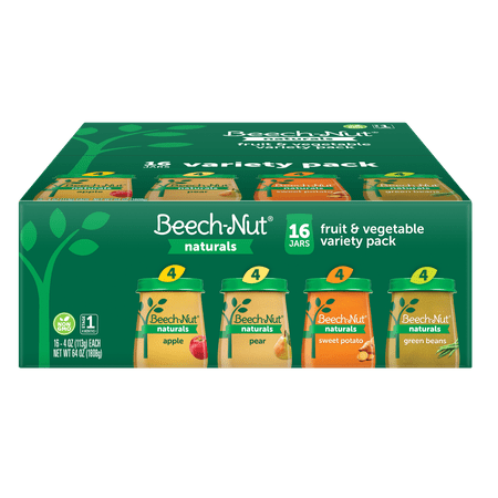 UPC: 0052200200216 | Beech-Nut Naturals Stage 1 Baby Food Variety Pack Fruit & Vegetable 4 oz Jar (16 Pack)