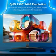 Z-EDGE 32-Inch Curved Gaming Monitor 2K QHD 165Hz 1ms 2560x1440, 16:9 LED Monitor Frameless, HDMI DP Port