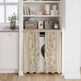 thumbnail image 6 of Japanese Kitchen Curtains 45 Inch Length, Beige Farmhouse Retro Floral Leaf Pattern Tiers Curtains for Bathroom Bedroom Cafe, Light Filtering Small Window Treatment Short Drapes 2 Panels 42"Wx45"L, 6 of 8
