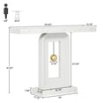 thumbnail image 5 of Fnova 40" Modern Faux Marble Console Table, Contemporary Geometric Design Entryway Table with Gold Ball Decor, Narrow Sofa Table for Hallway, Living Room, Foyer, 5 of 14