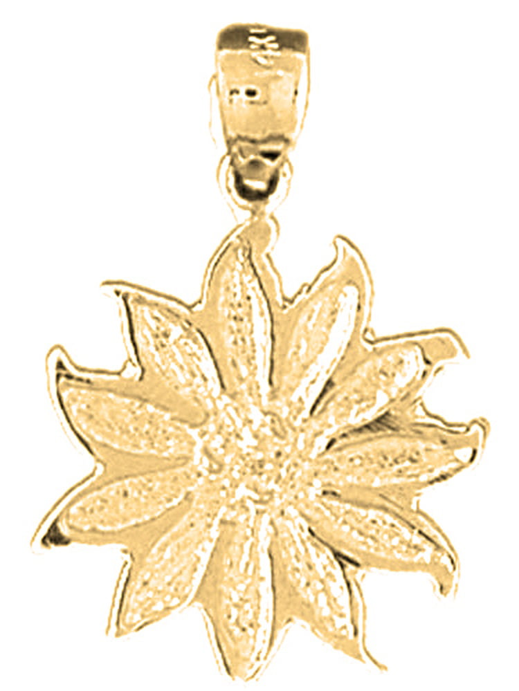 Silver Yellow Plated Flower Charm 25mm