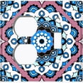 thumbnail image 4 of Metal Light Switch Plate Cover Mauve Blue Mandala Flower Tile Pattern MDL118, 4 of 13