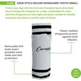 thumbnail image 3 of Champion Sports Youth Sock Style Striped Soccer Shinguards, White/Black, 4-6 Years/Small, 3 of 5