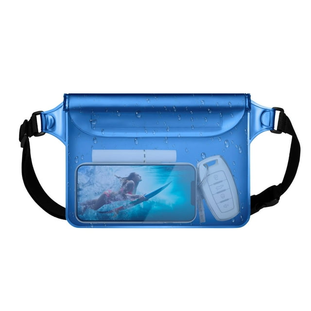Paquete impermeable - Bolsa impermeable para teléfono con correa para la cintura - Bolsa seca para mantener seguros los objetos de valor del teléfono para la playa, kayak, navegación, pesca